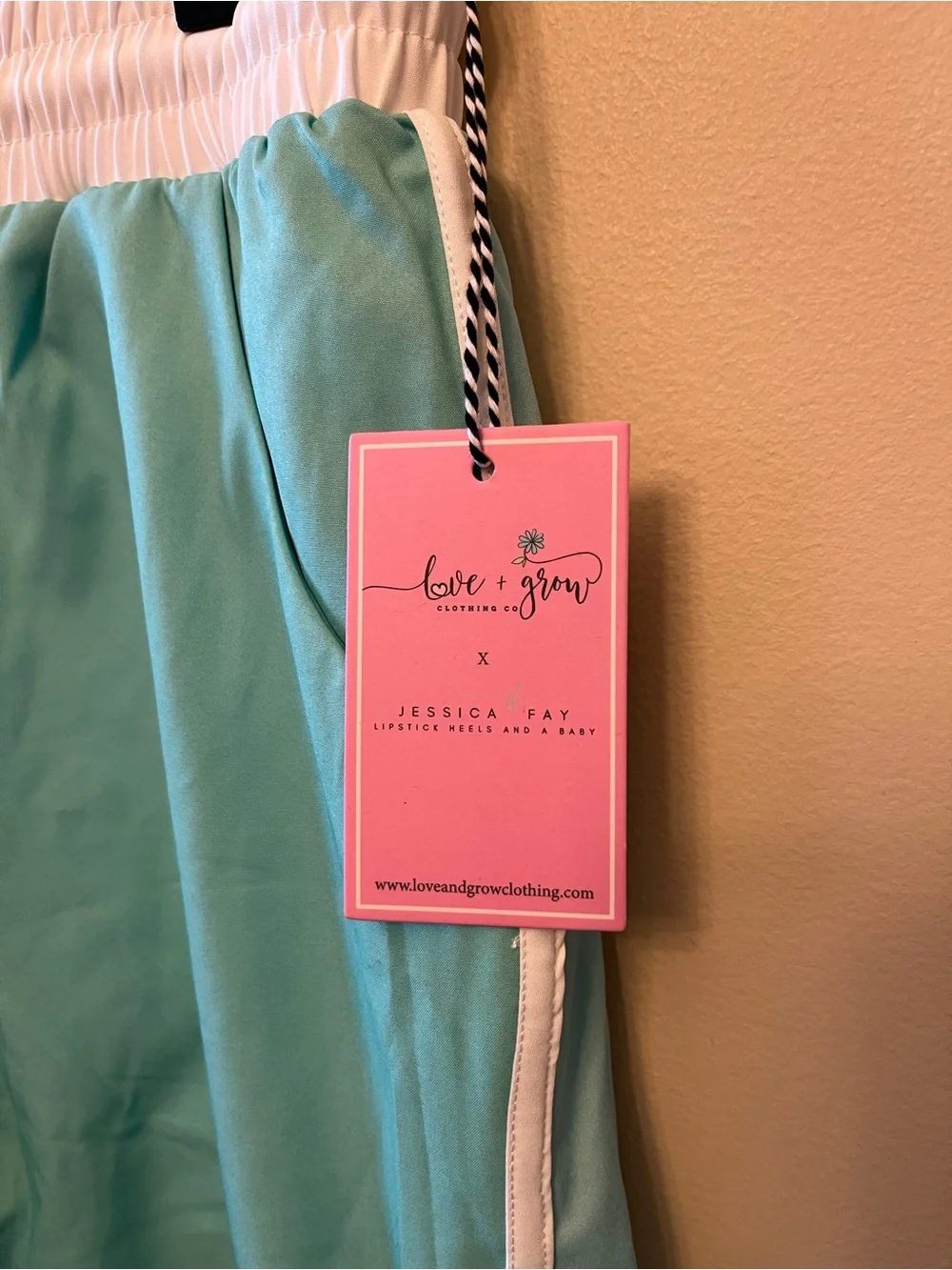 NWT Love and Grow Clothing Swim Trunks Men's Size Small Aqua Blue